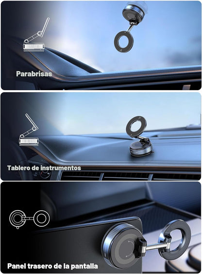 Soporte magnético - compatible con parabrisas, tablero y panel trasero